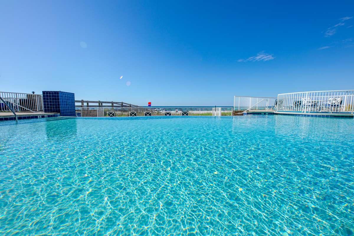 Gulf-front infinity-edge pool